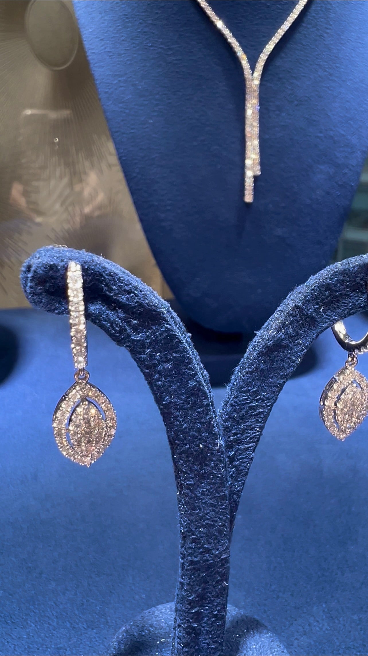 1CTW Pavé Natural Diamond Marquise Shape Earrings Luxury Diamonds