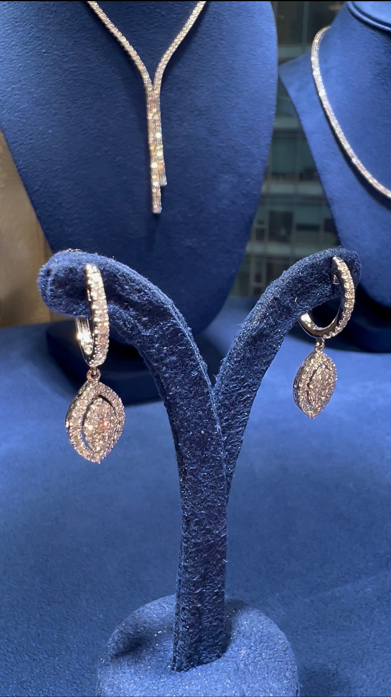 1CTW Pavé Natural Diamond Marquise Shape Earrings Luxury Diamonds