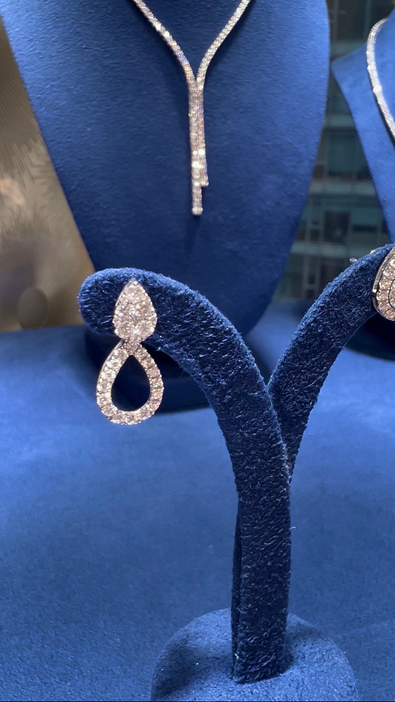 Natural Diamond Pear Illusion Set Halo Earrings