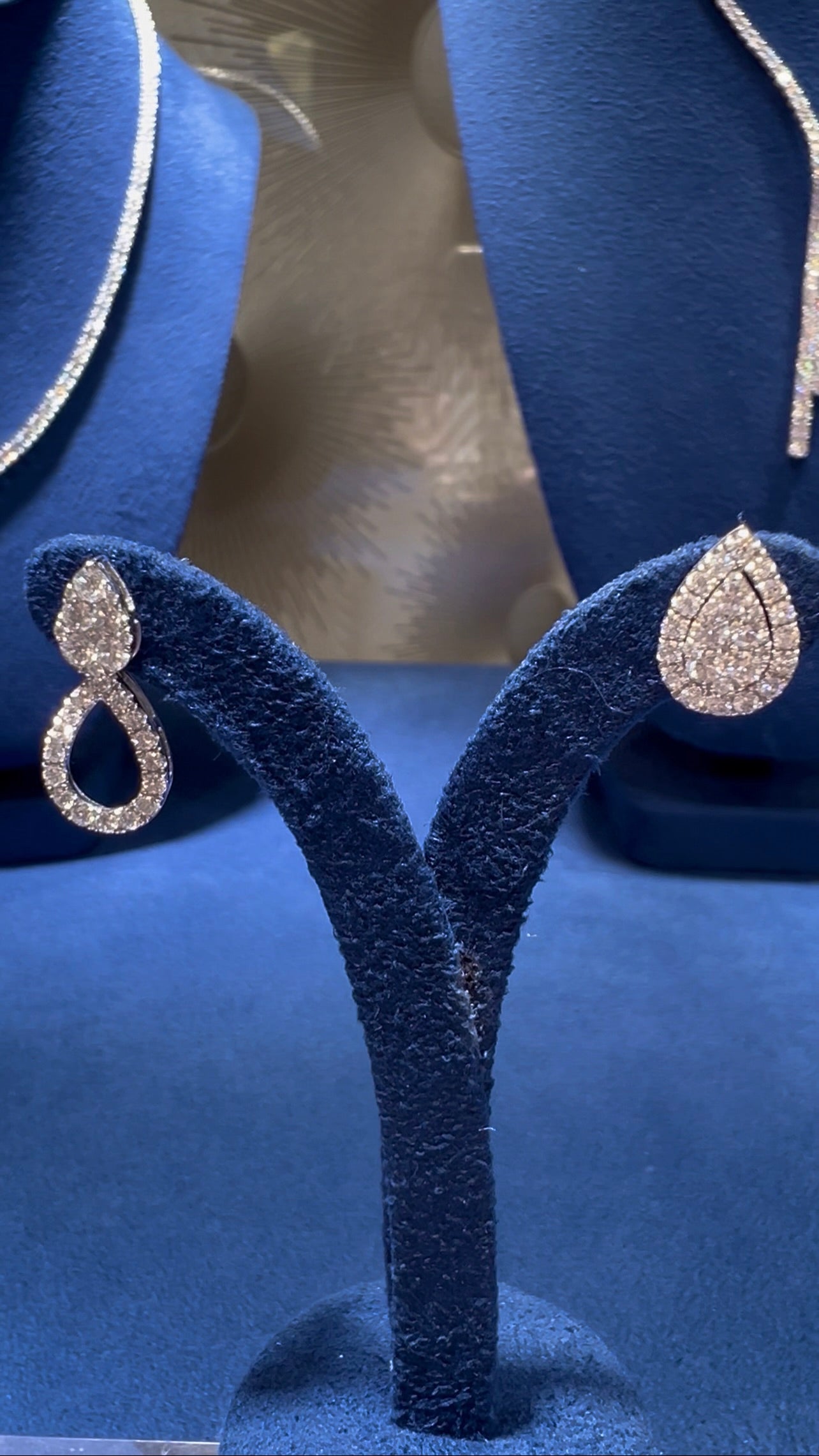 Natural Diamond Pear Illusion Set Halo Earrings