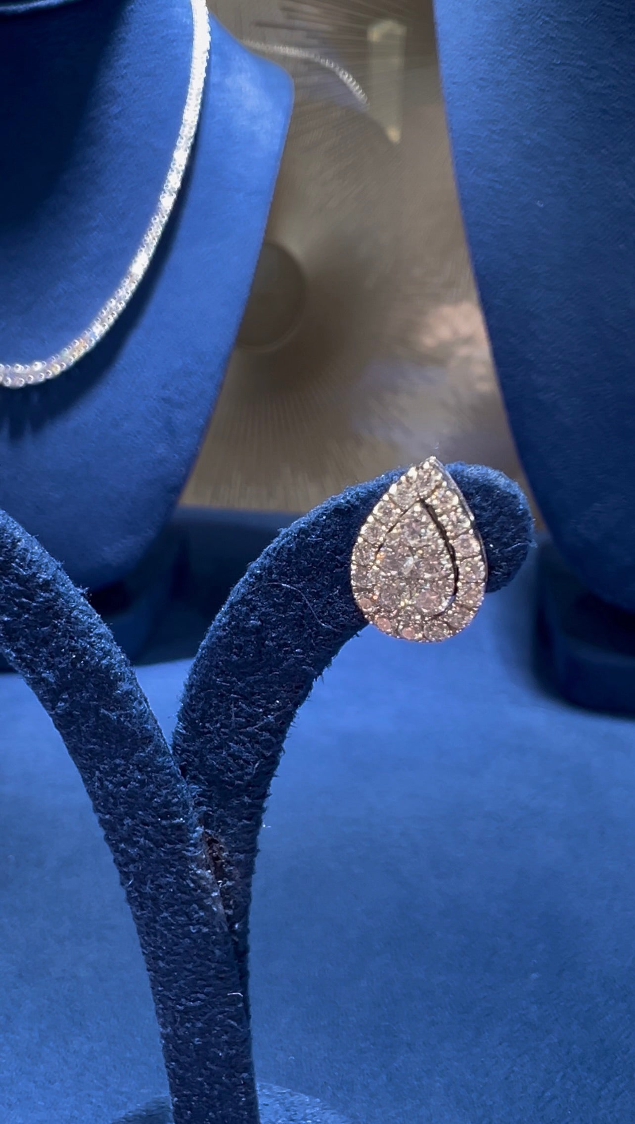 Natural Diamond Pear Illusion Set Halo Earrings