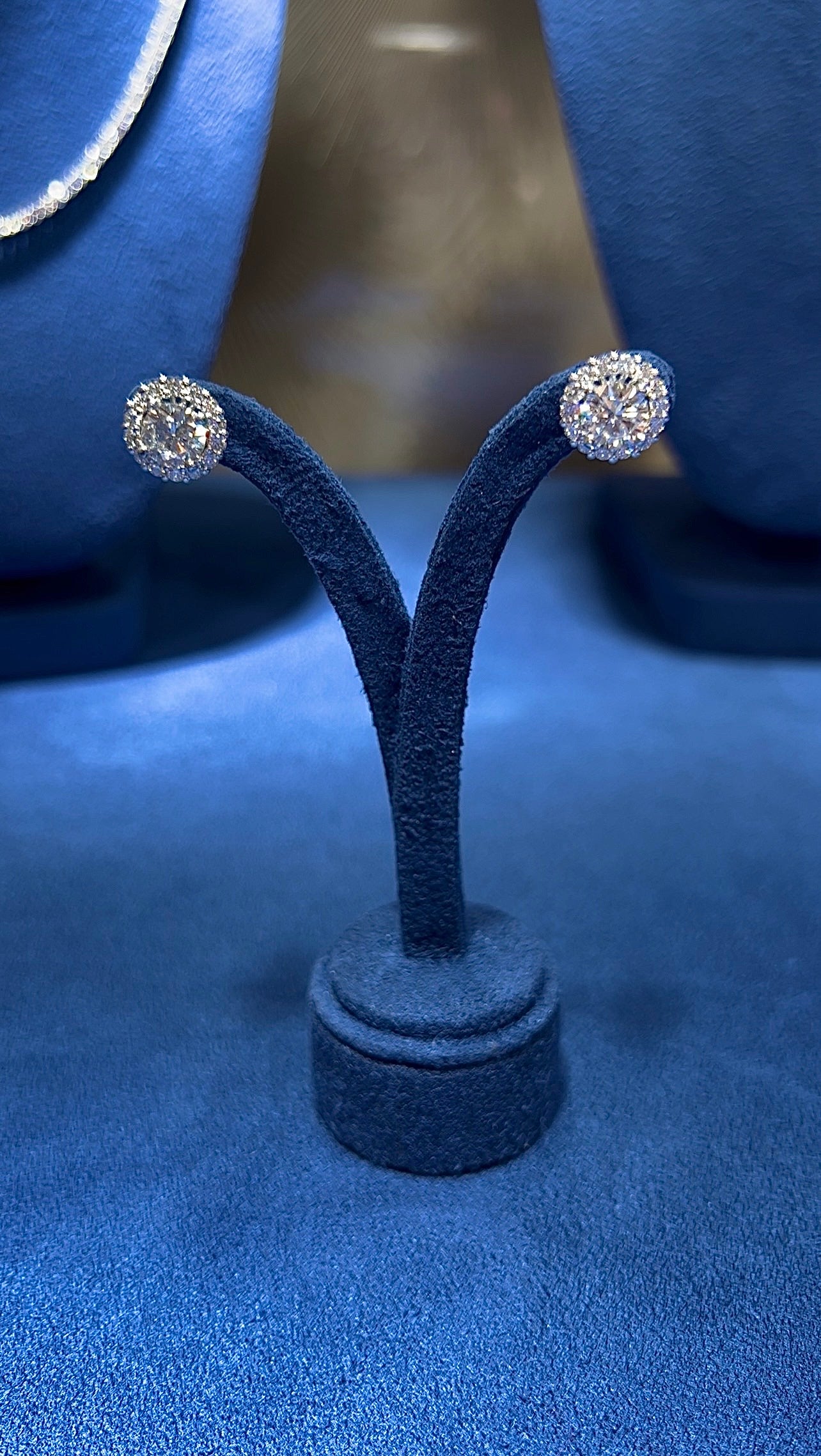 2.73CT Total Weight Lab Diamond Stud Earrings with Removable Halo Jackets