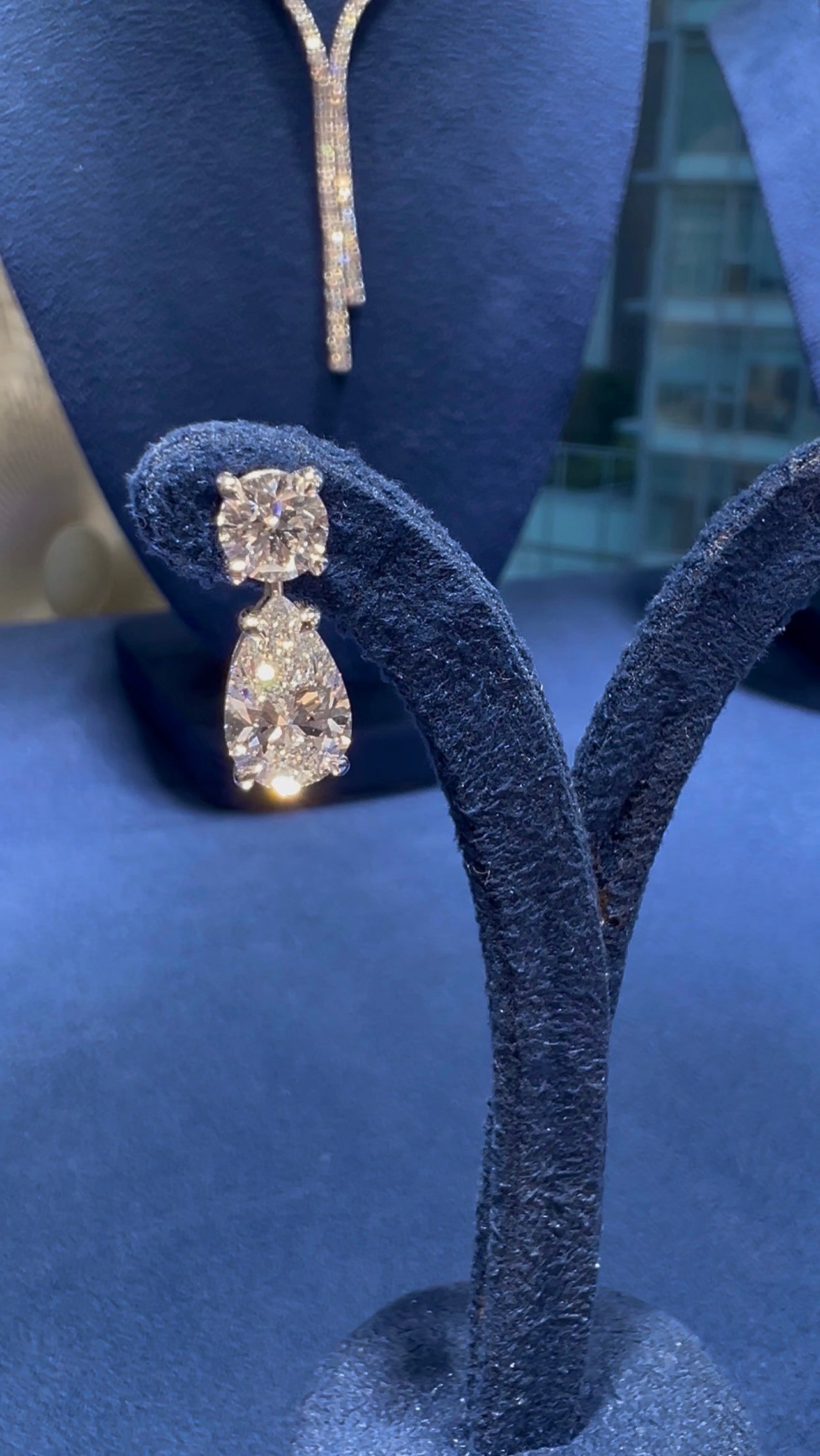 4.24CTW Round Brilliant & Pear Drop Lab Diamond Earrings