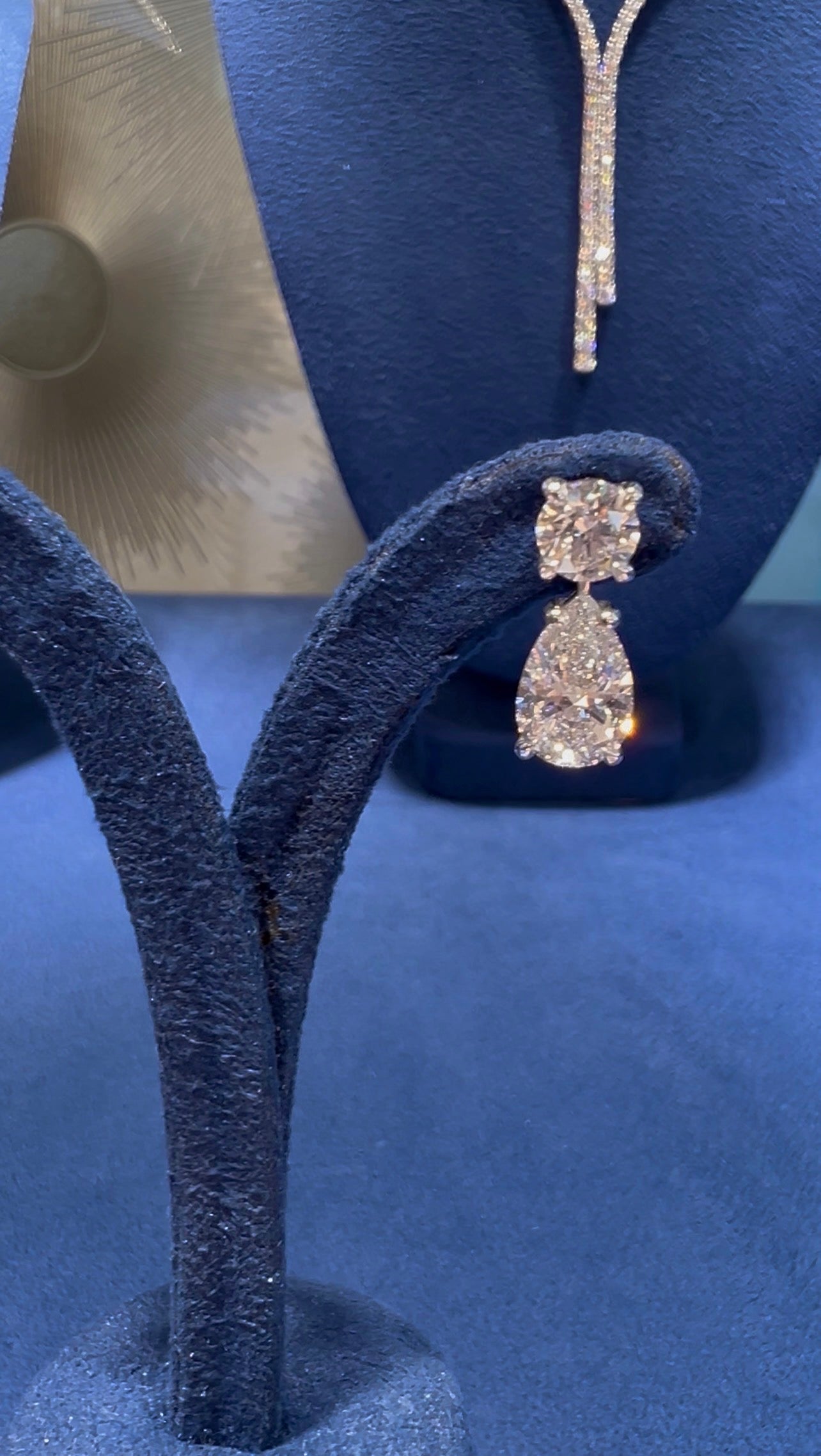 4.24CTW Round Brilliant & Pear Drop Lab Diamond Earrings