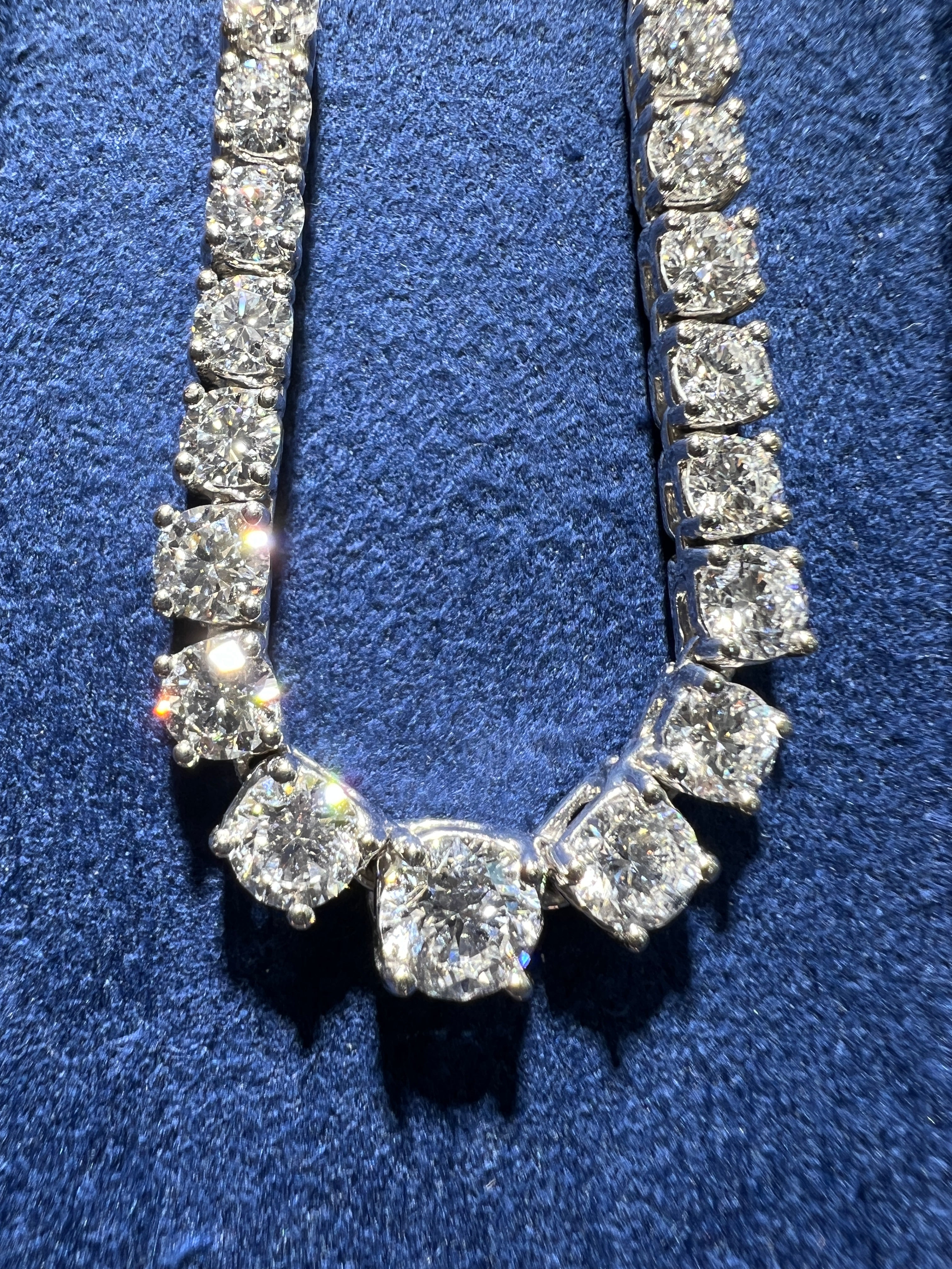 10.75CTW Round Brilliant Lab Diamond Rivière Necklace