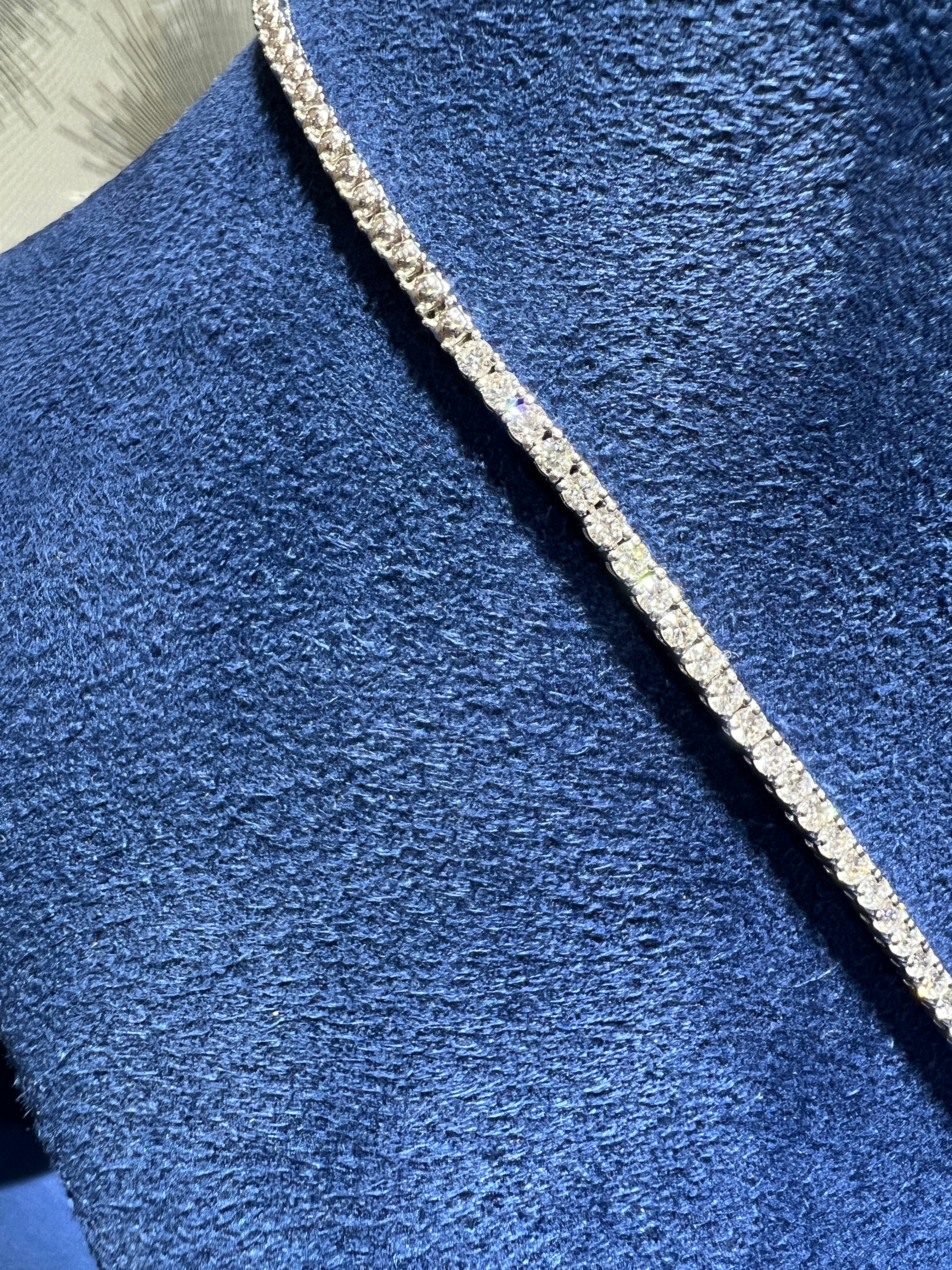 8.01CTW Lab Diamond Double Strand Lariat Necklace