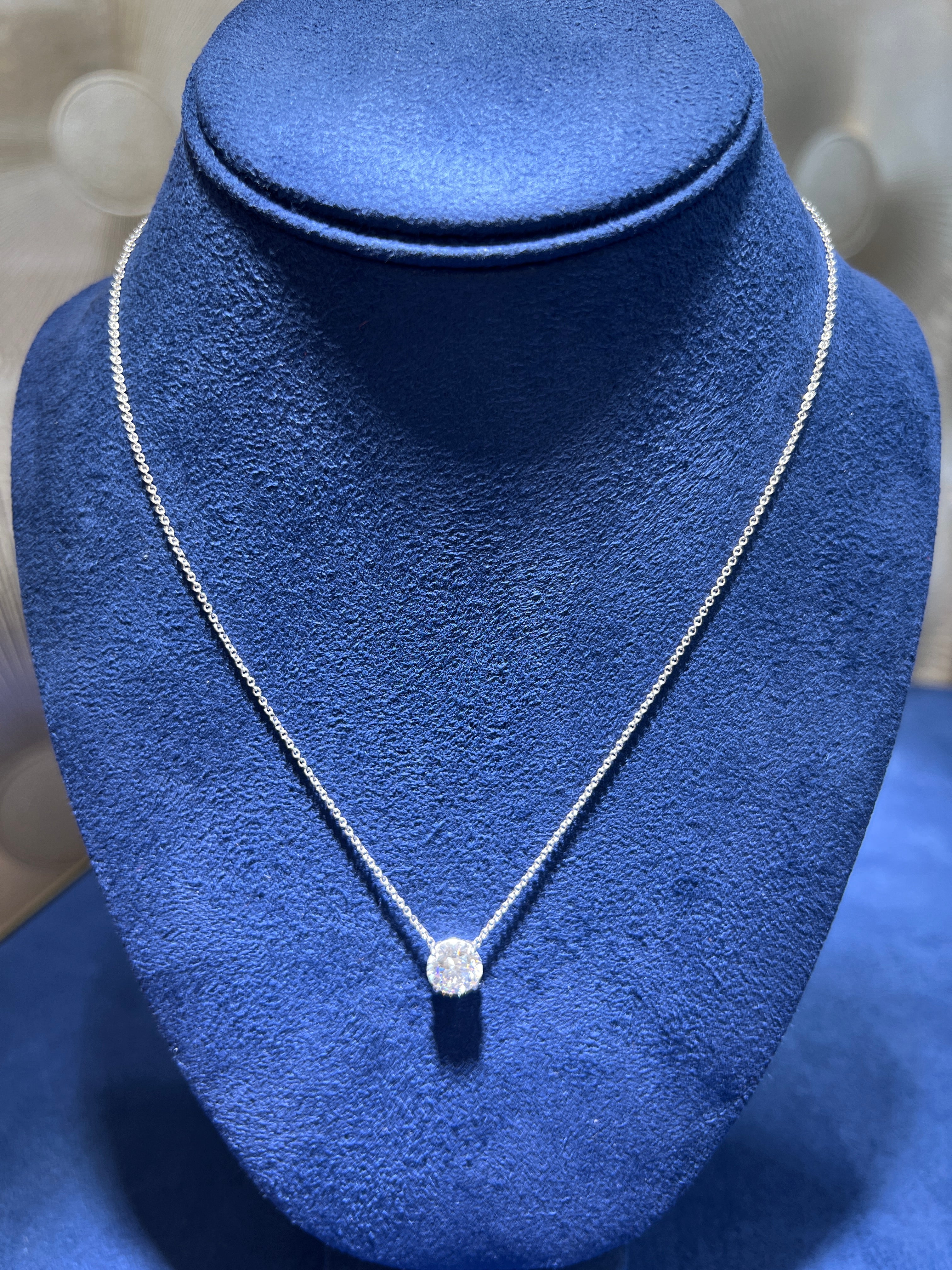 2.23CT Round Brilliant Lab Diamond Solitaire Necklace