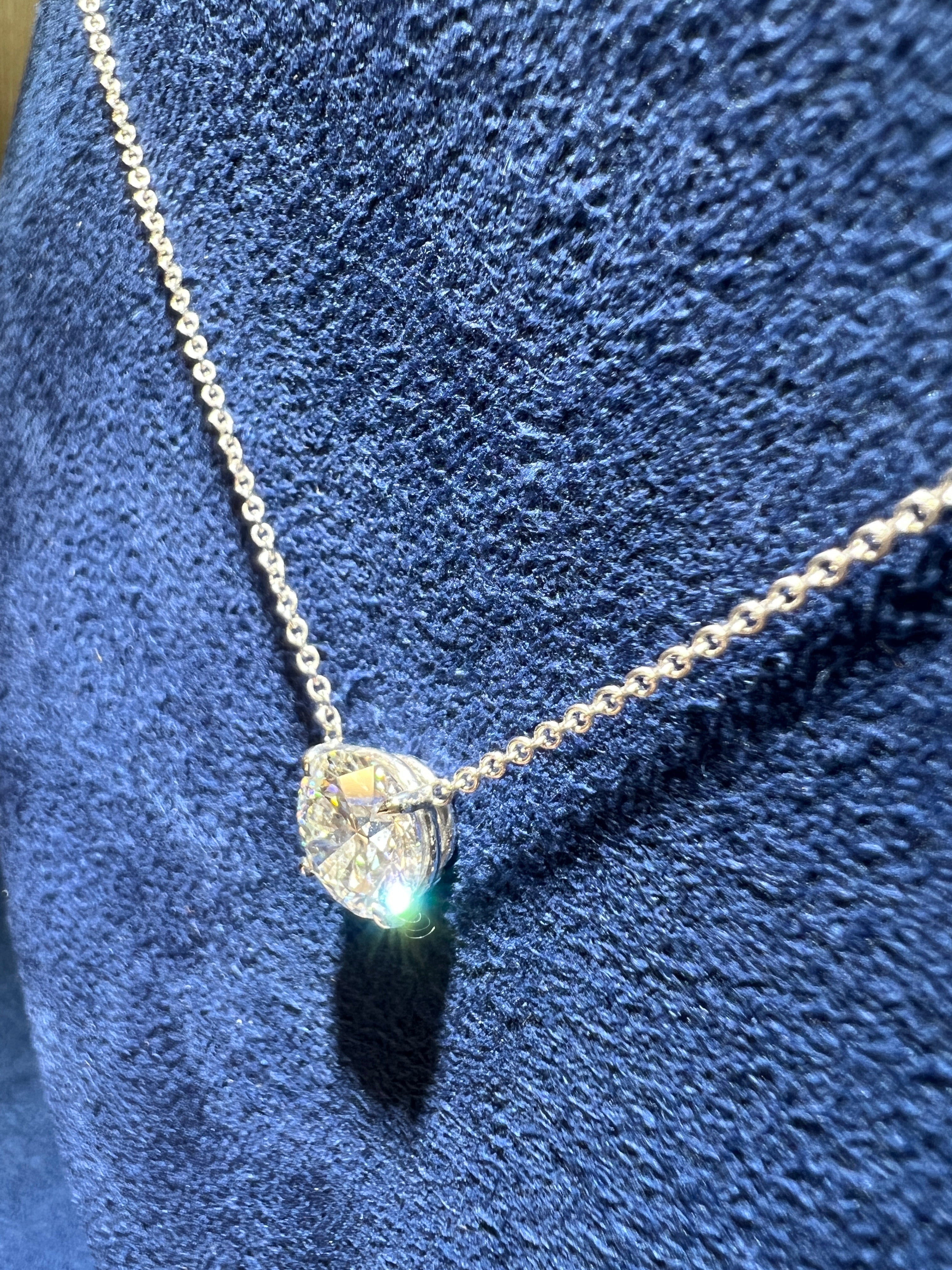 2.23CT Round Brilliant Lab Diamond Solitaire Necklace