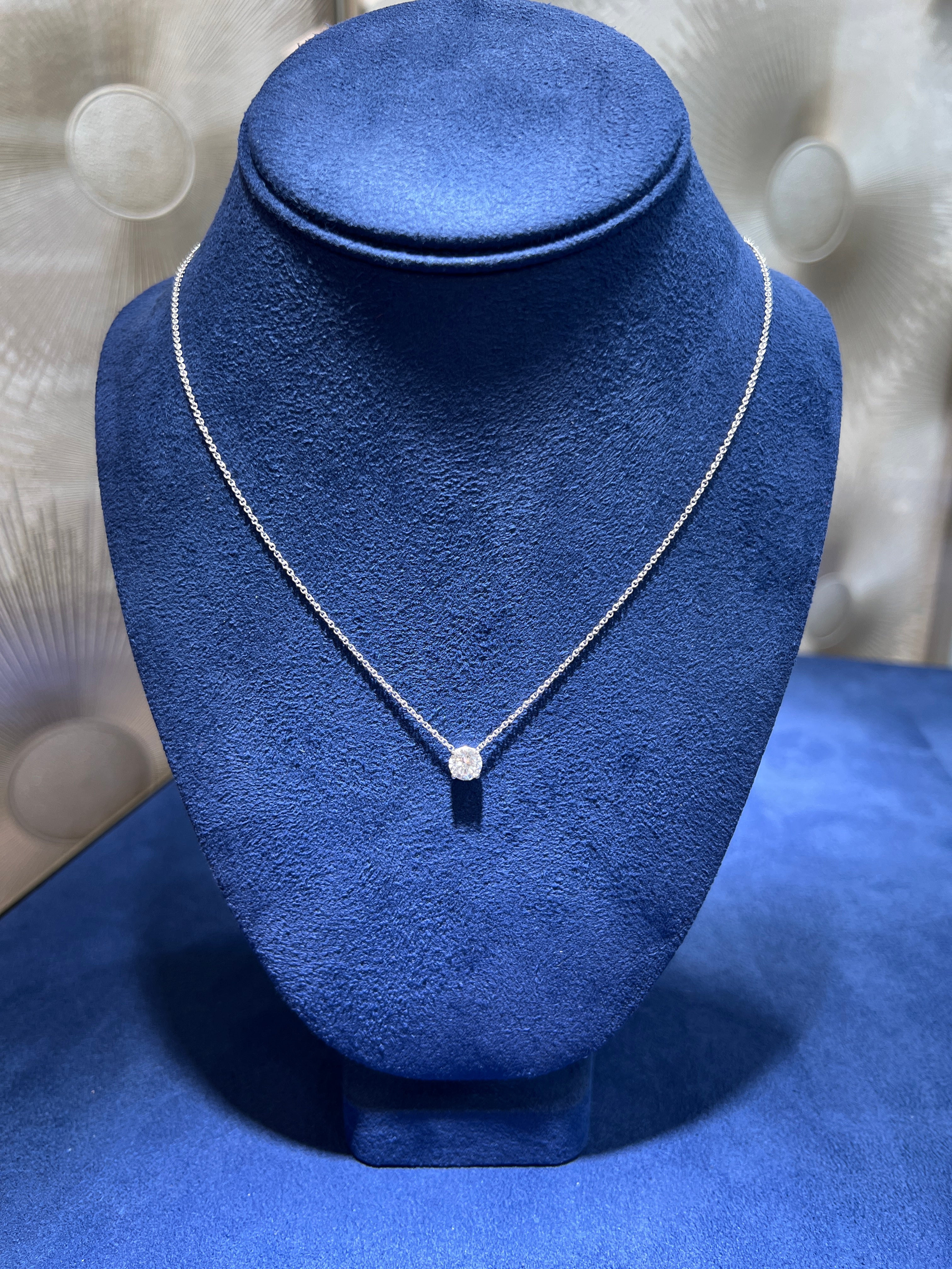 1CT Round Brilliant Lab Diamond Solitaire Necklace