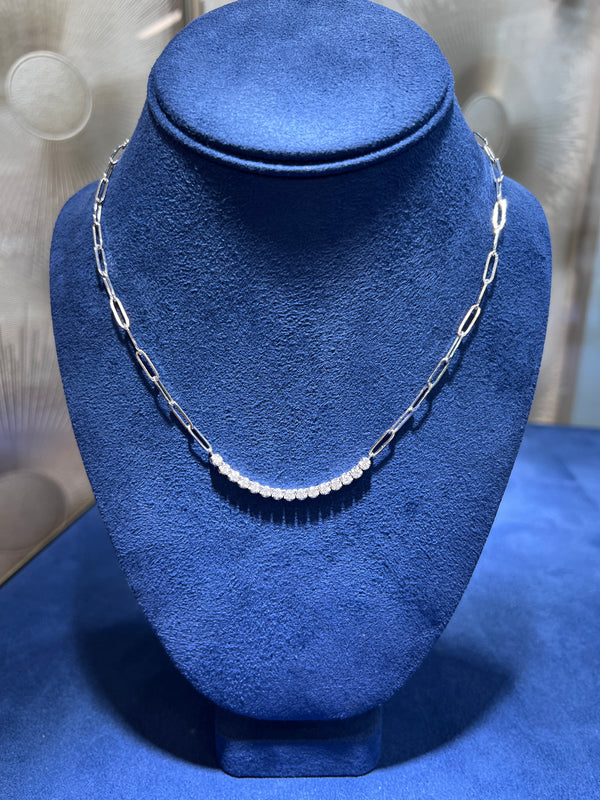 0.80CTW Paper Clip Chain Lab Diamond Tennis Necklace – Luxury Diamonds