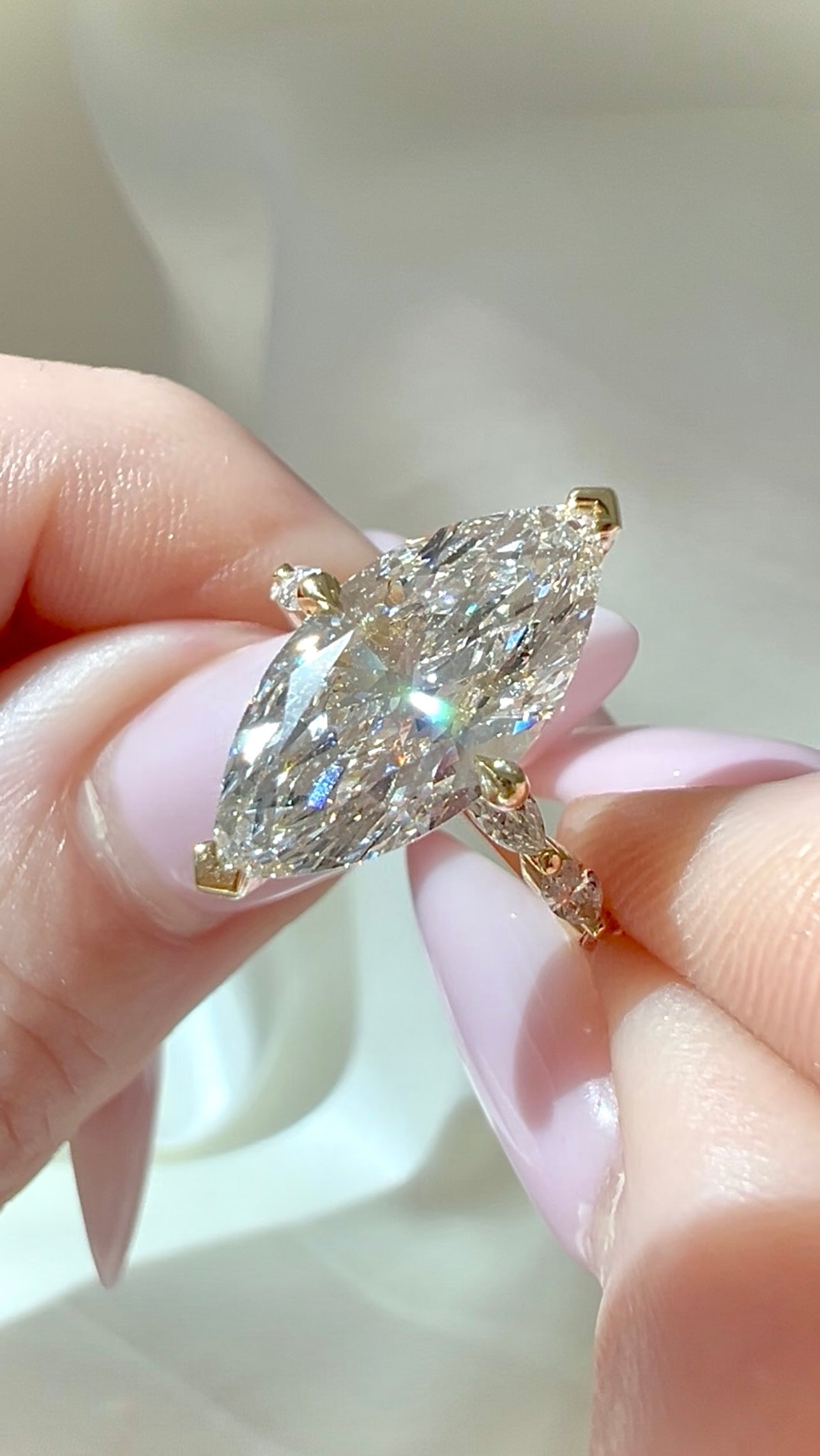 Marquise Lab Diamond Engagement Ring Luxury Diamonds