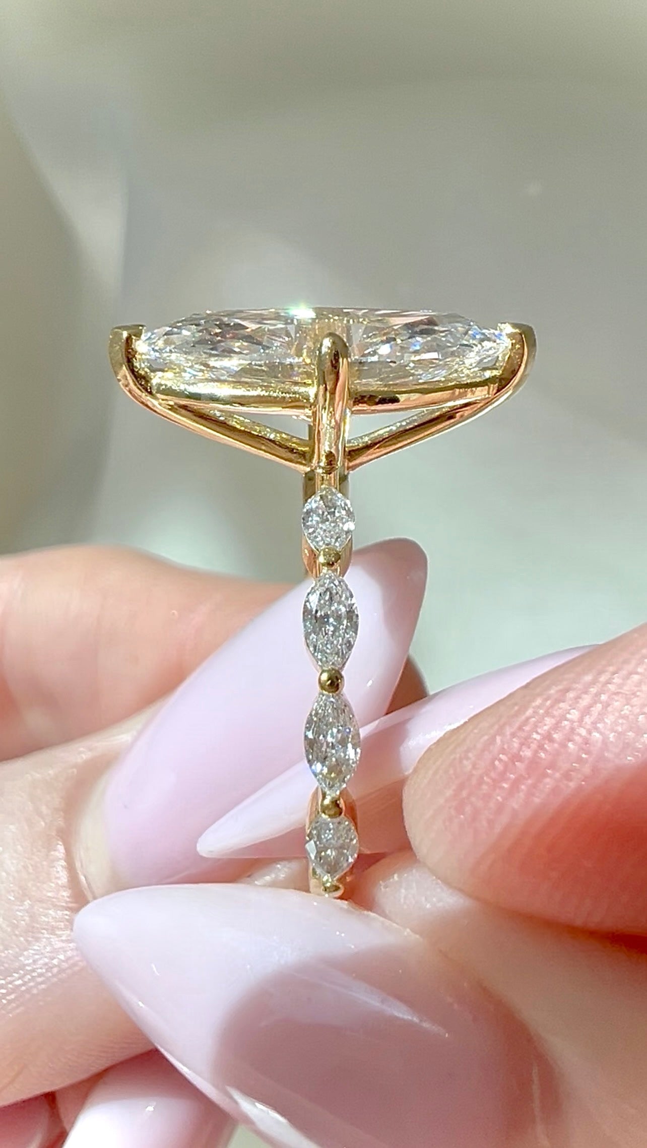 Marquise Lab Diamond Engagement Ring Luxury Diamonds
