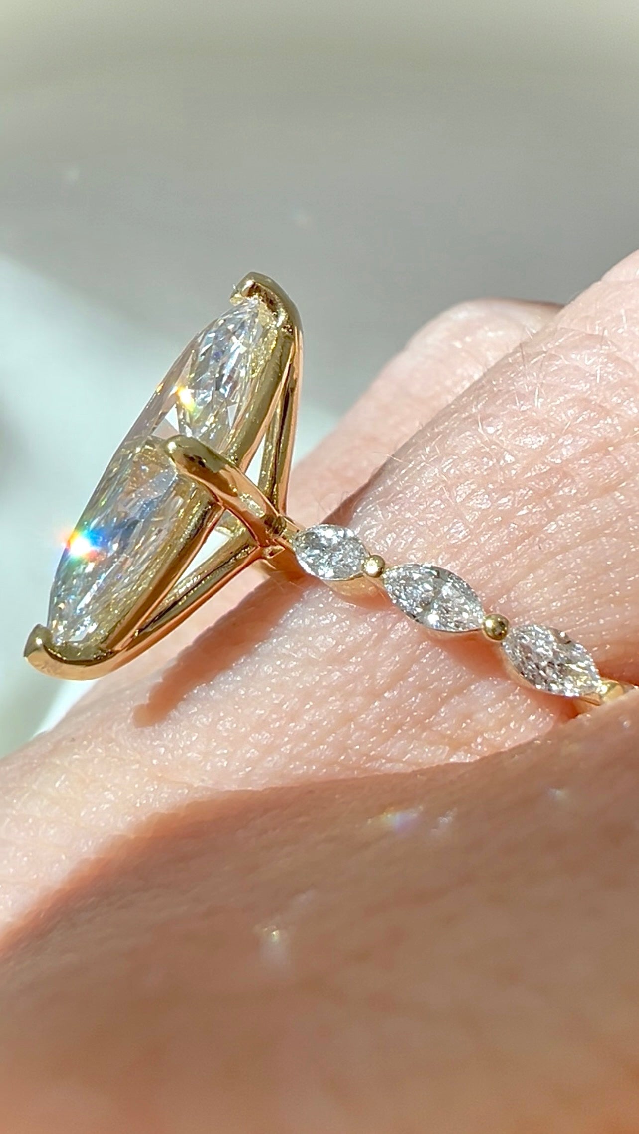 Marquise Lab Diamond Engagement Ring Luxury Diamonds