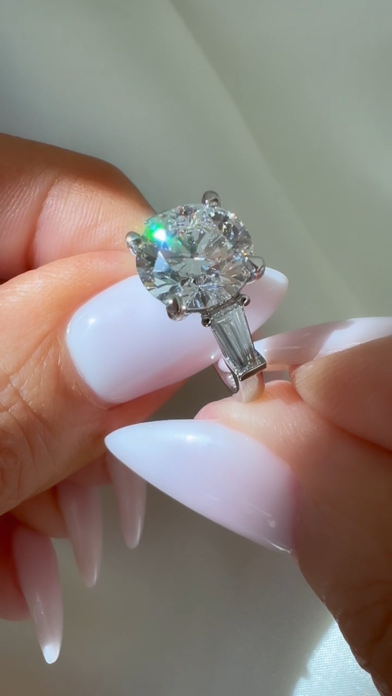 3.06CT Total Weight Round Brilliant Cut Lab Diamond Three Stone Ring Luxury Diamonds