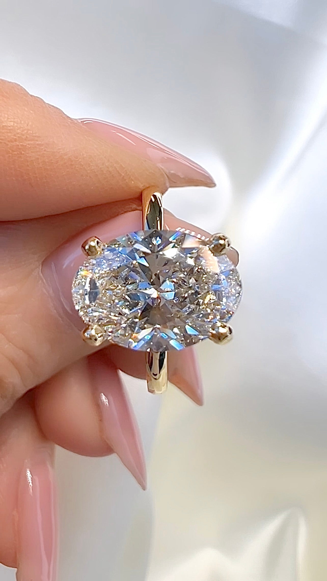 3.00CT Oval Cut Lab Diamond Hidden Halo Ring