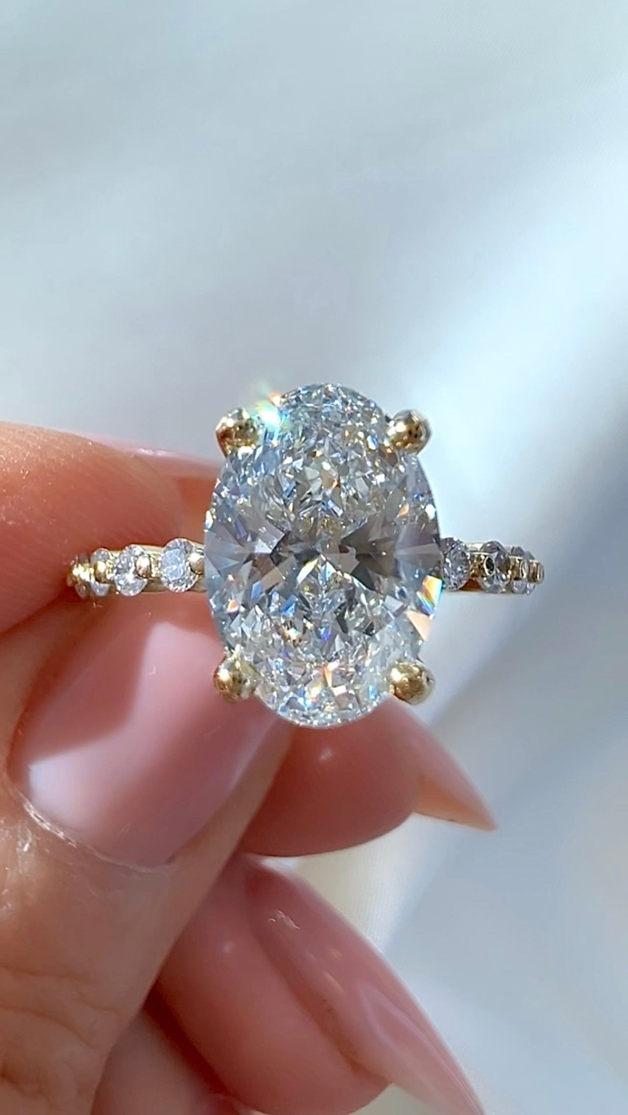 2.15CT Oval Cut Lab Diamond Ring