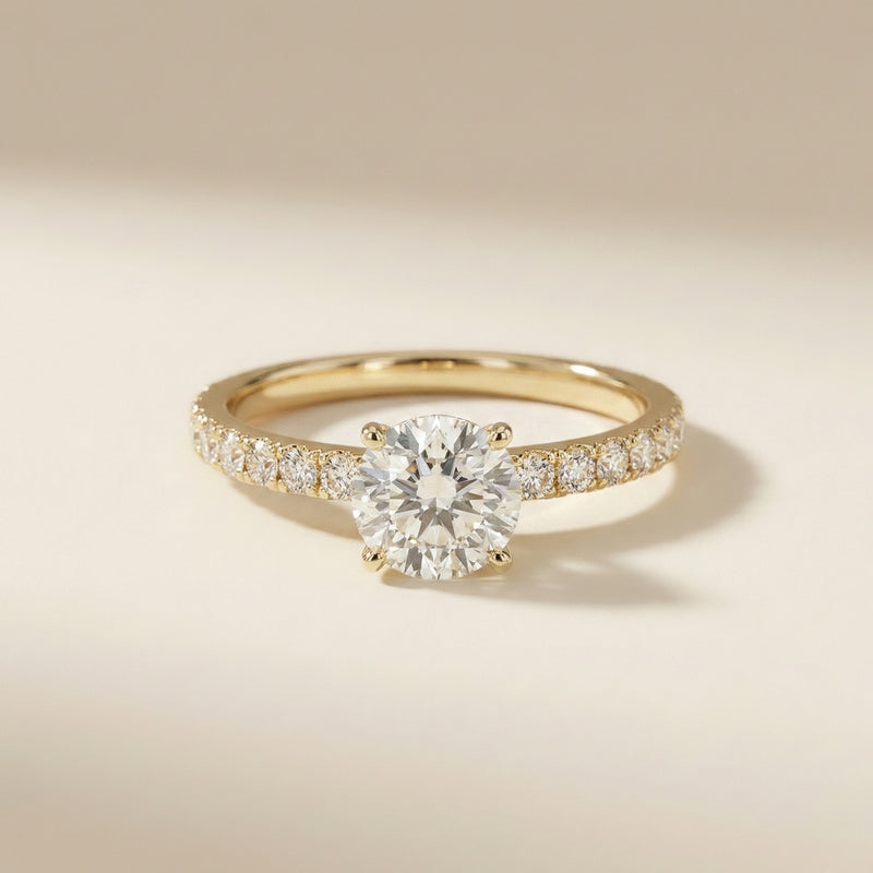 LUX-84842-1 Classic Pave Engagement Ring Luxury Diamonds