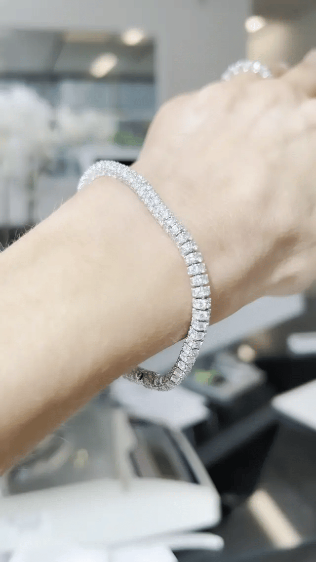 Pavé Lab Diamond Rondelle Roller Bracelet