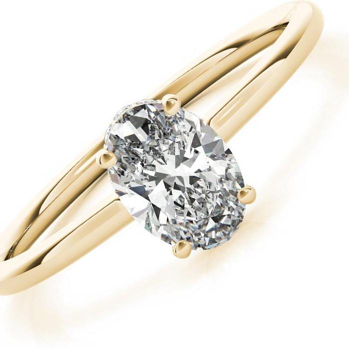 LUX-51141-E Oval Cut Diamond Wrap Around Solitaire Engagement Ring Luxury Diamonds