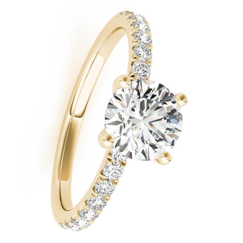 LUX-85158-1 Pave Diamond Engagement Ring