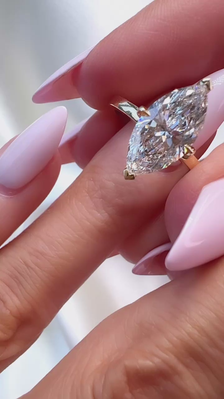 2.59CT Marquise Cut Lab Diamond Solitaire Ring