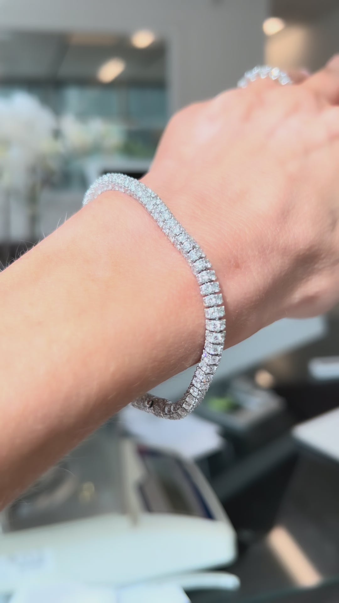 Pavé Lab Diamond Rondelle Roller Bracelet
