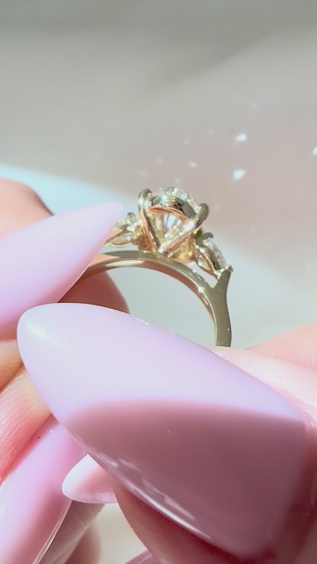 3.07CT Total Weight Oval Cut Lab Diamond Three Stone Engagement Ring