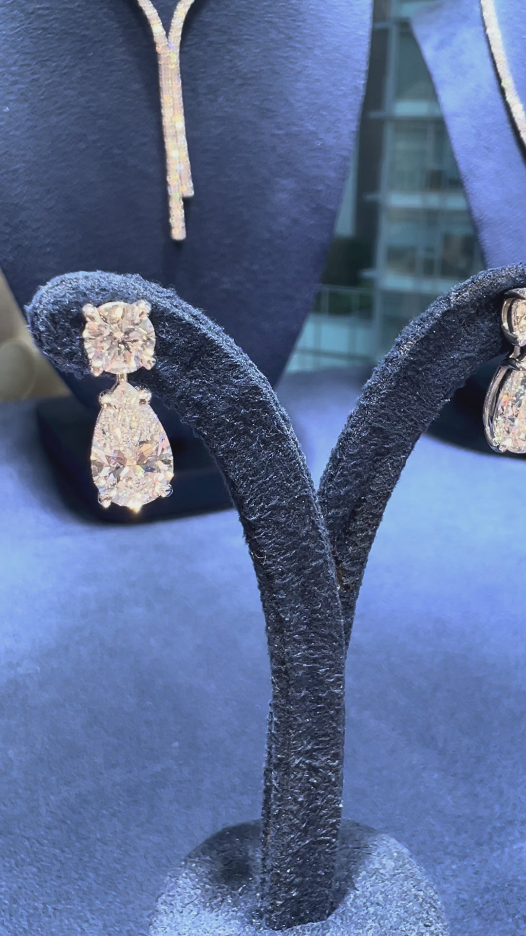 4.24CTW Round Brilliant & Pear Drop Lab Diamond Earrings