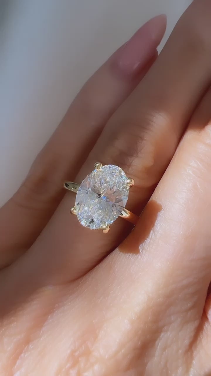 3.00CT Oval Cut Lab Diamond Hidden Halo Ring