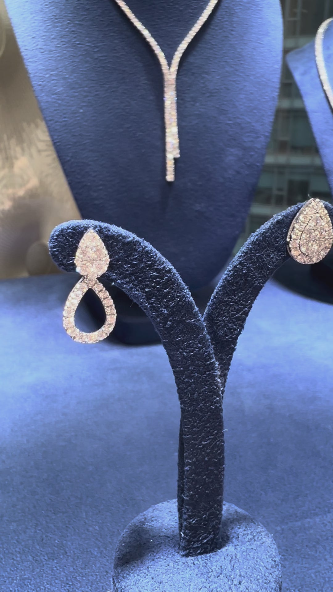 Natural Diamond Pear Illusion Set Halo Earrings