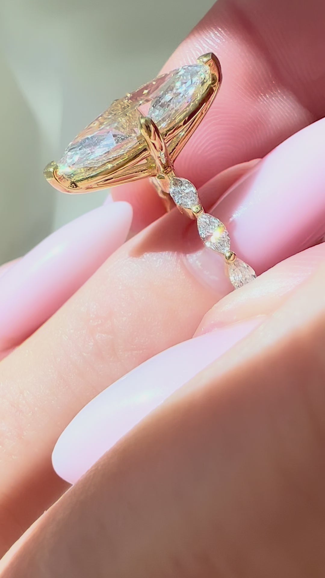 3.41CT Marquise Lab Diamond Engagement Ring