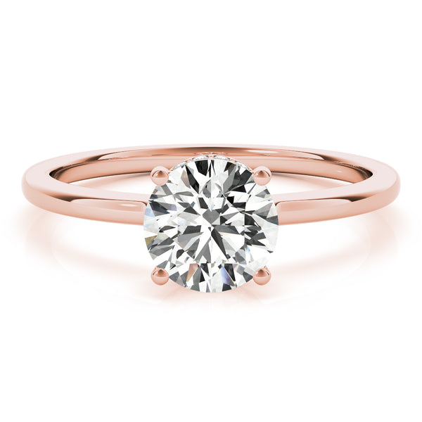 This elegant engagement ring features a sparkling hidden halo of diamonds that wraps around the center diamond.