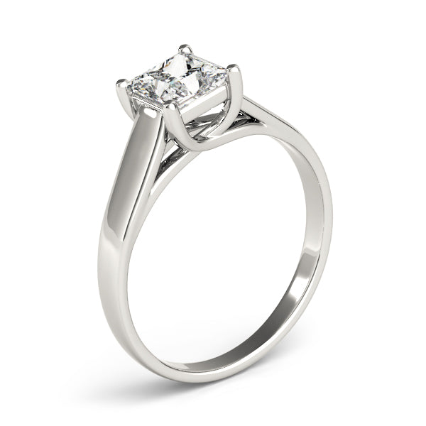 This Lucida princess cut solitaire engagement ring emphasize the center diamond of your choice.