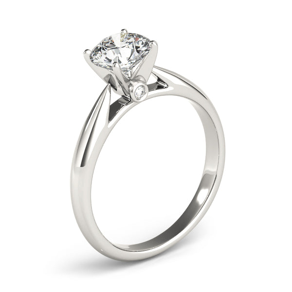 This elegant tapered cathedral solitaire is a timeless engagement ring design.