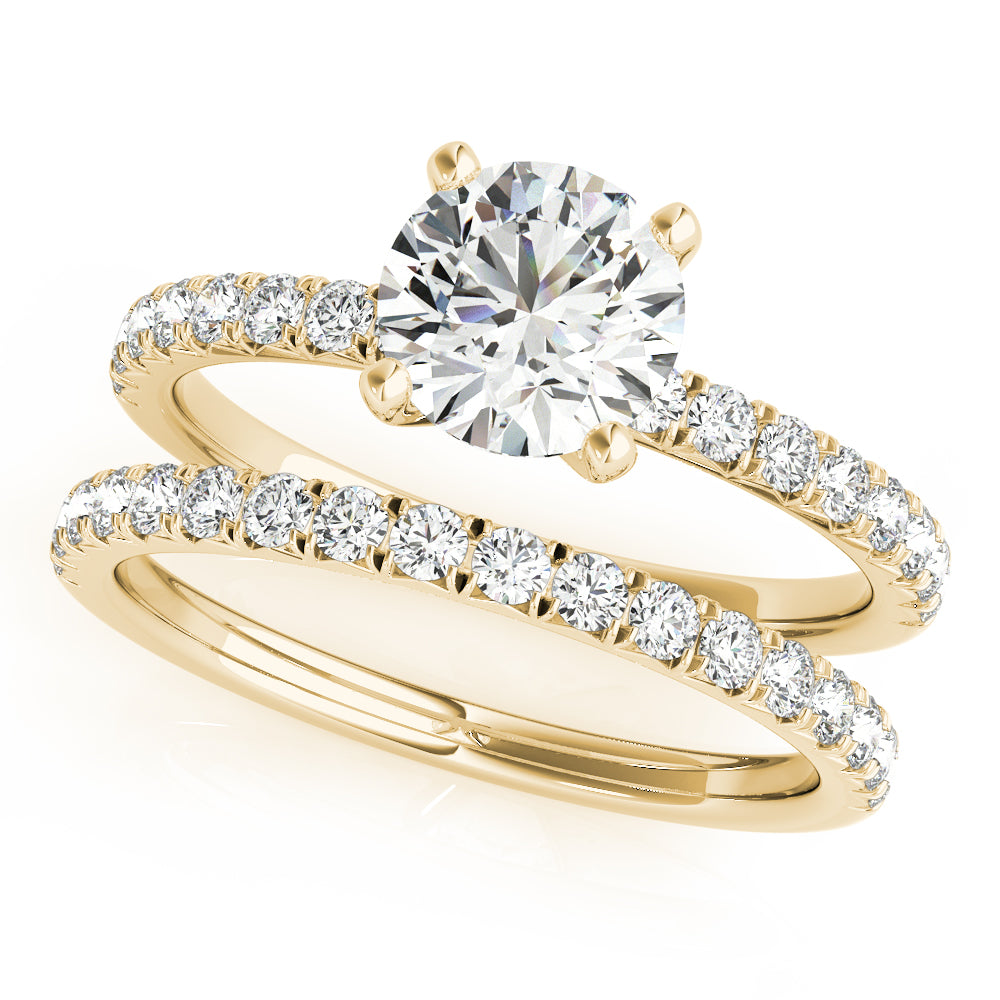 This beautiful pave diamond engagement ring is created to maximize the light that hits the diamonds from all around.