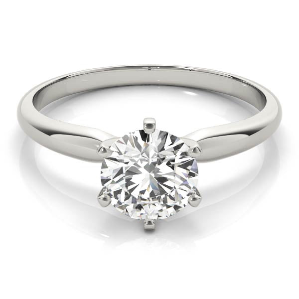 This six-claw solitaire is the ultimate classic engagement ring style.