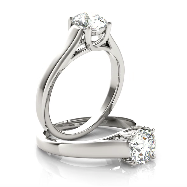 This Lucida solitaire engagement ring emphasize the center diamond.