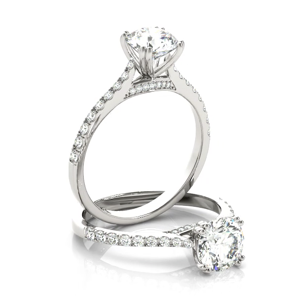 Delicate design  round halo engagement ring.