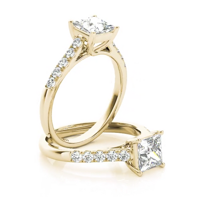 Princess Cut Engagement Ring Yellow Gold