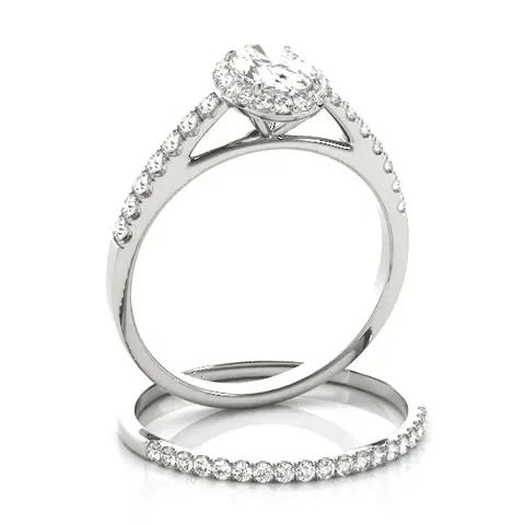 LUX-50917-E Oval Cut Halo Engagement Ring With Pave Diamonds Luxury Diamonds