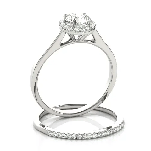 LUX-50932-E-1 Round Brilliant Cut Halo Cathedral Solitaire