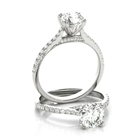 LUX-51048-E Pave Engagement Ring With Diamonds On The Bridge Luxury Diamonds