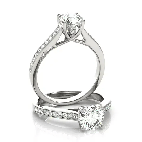 LUX-51067-E-1 Cathedral Solitaire With Diamonds On The Shank Luxury Diamonds