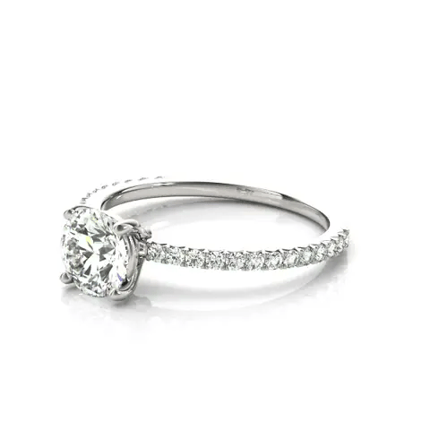 LUX-51102-E-1 Classic Pavé Engagement Ring Luxury Diamonds