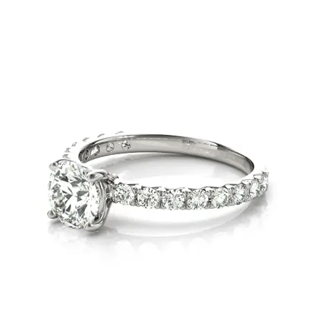 LUX-51104-E-1 Classic Pave Diamond Engagement Ring Luxury Diamonds