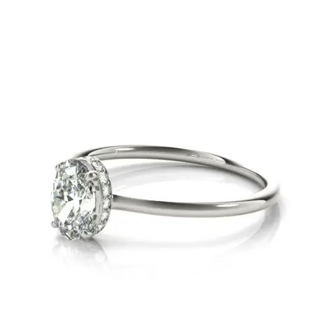 LUX-51141-E Oval Cut Diamond Wrap Around Solitaire Engagement Ring Luxury Diamonds