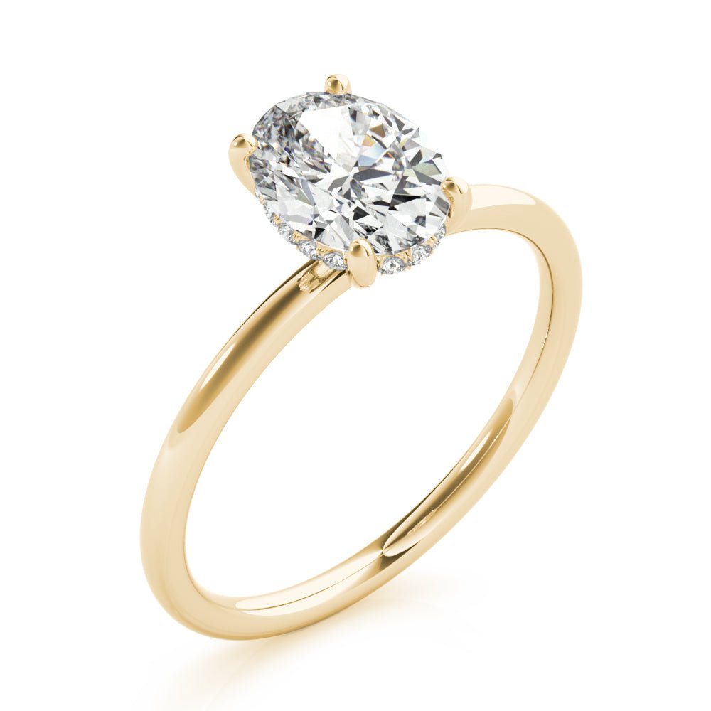 LUX-51157-E Oval Cut Hidden Halo Solitaire Engagement Ring Luxury Diamonds