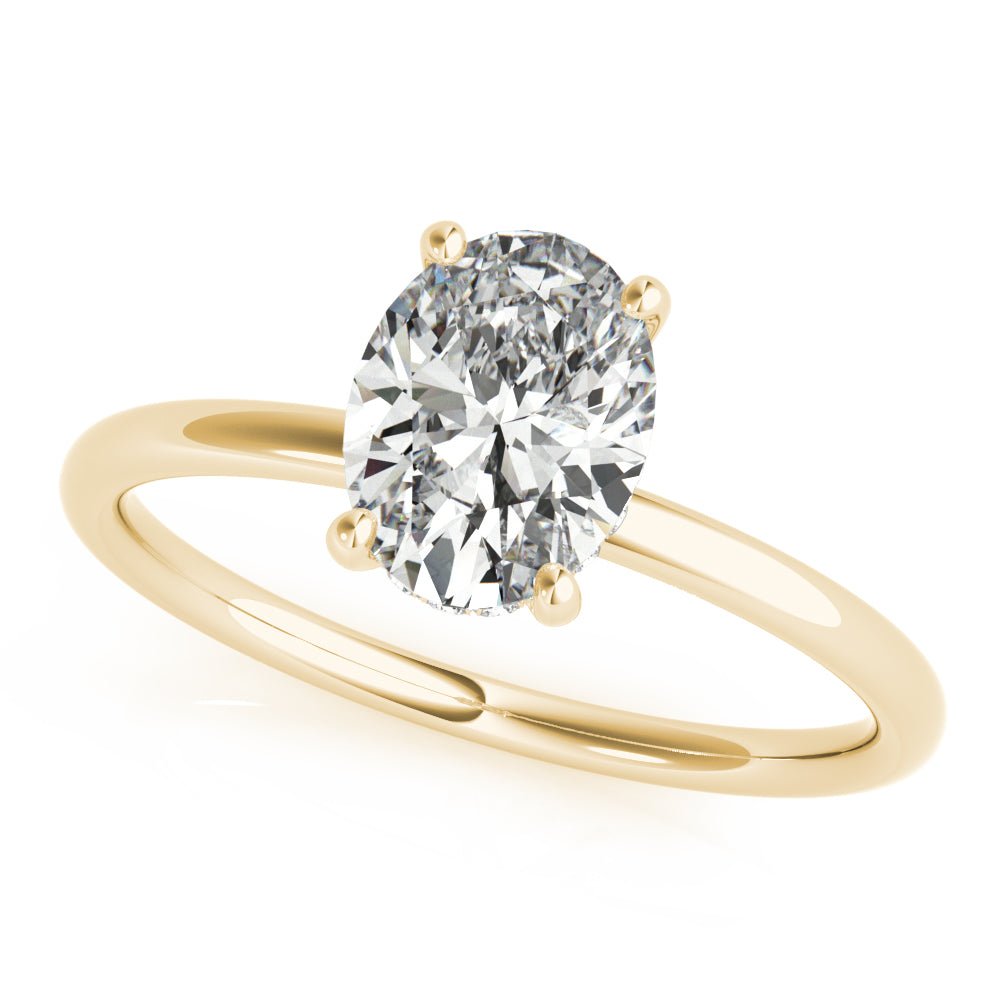 LUX-51157-E Oval Cut Hidden Halo Solitaire Engagement Ring Luxury Diamonds