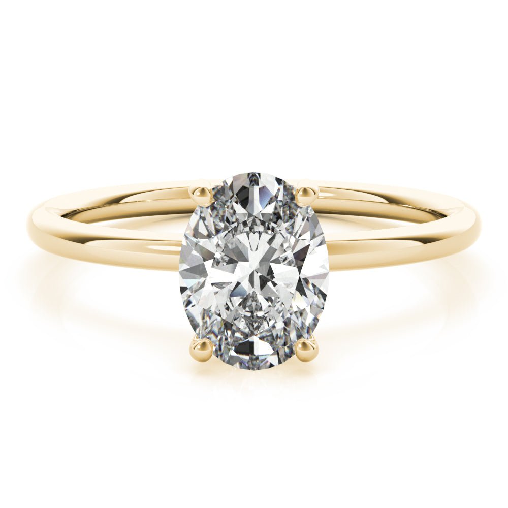 LUX-51157-E Oval Cut Hidden Halo Solitaire Engagement Ring Luxury Diamonds
