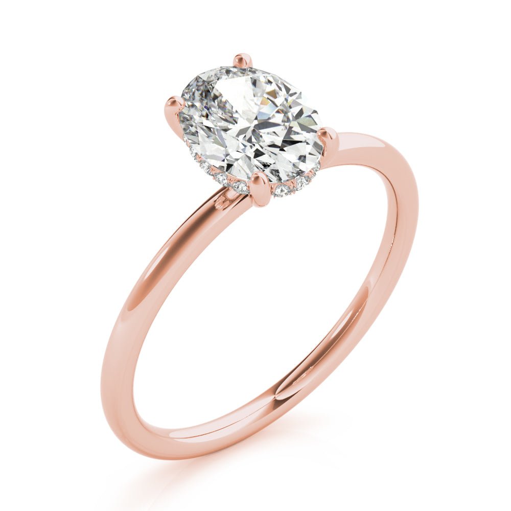 LUX-51157-E Oval Cut Hidden Halo Solitaire Engagement Ring Luxury Diamonds